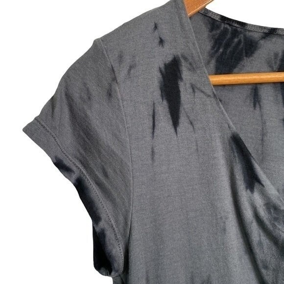 Sahalie Tie Dye Twist Knot Empire Waist Tee Dress Short Sleeve Stretch Soft Knit - Picture 4 of 13